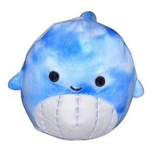 Squishmallow 5” SAMIR Blue Tie Dye Whale Plush Toy Doll Stuffed Animal